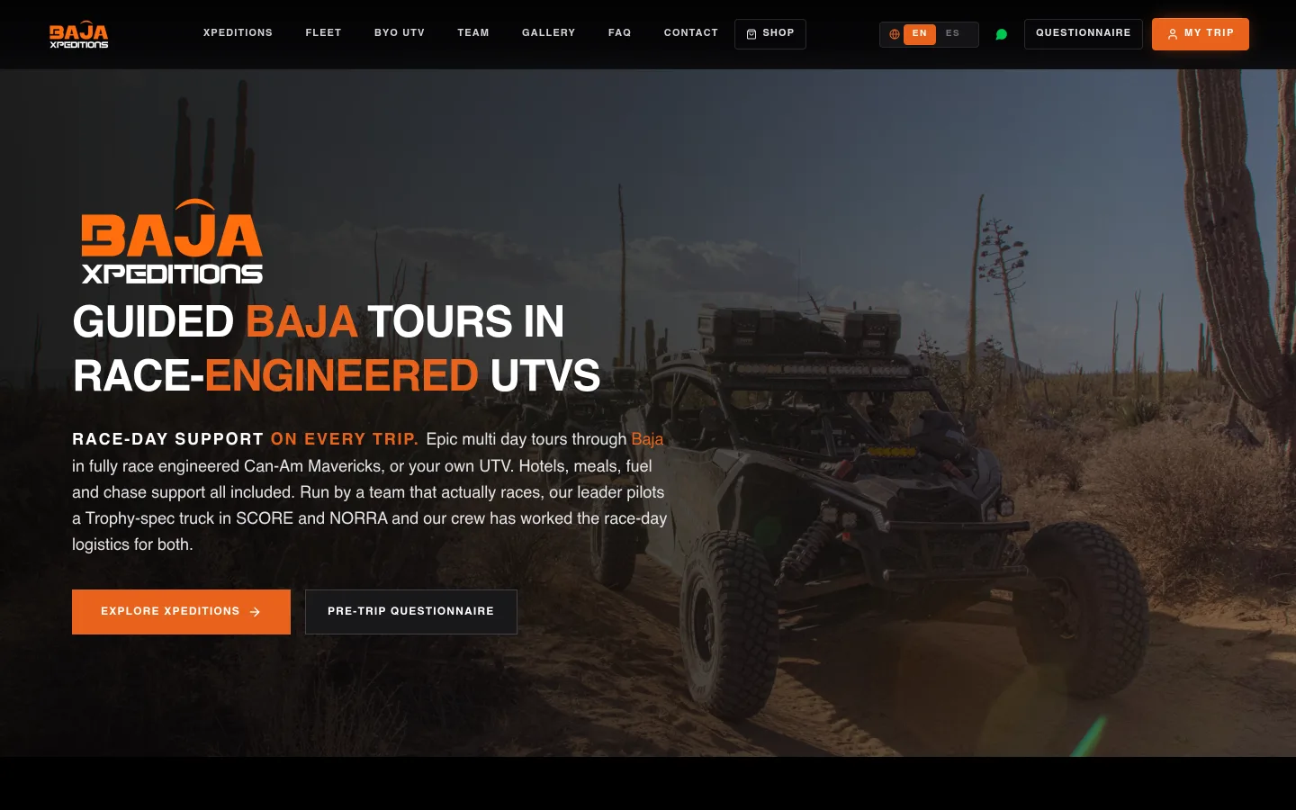 Baja Xpeditions website
